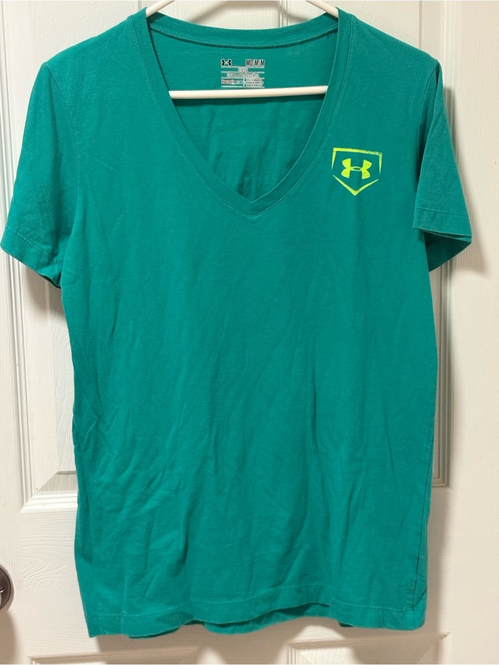 Under Armour Teal HeatGear Fitted V-Neck Tee